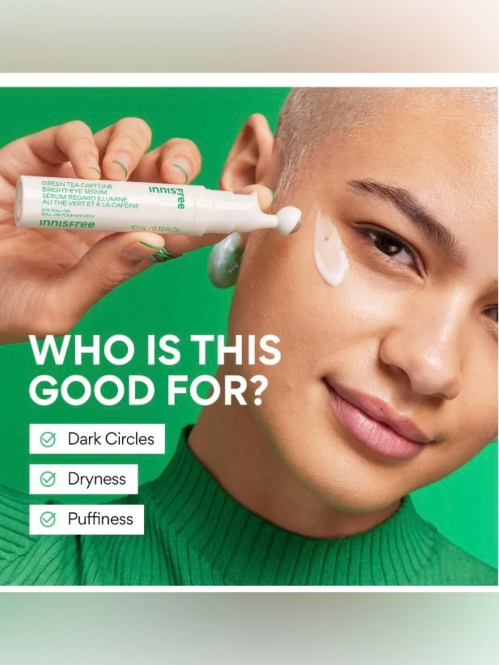 Innisfree- Green Tea Caffeine Bright Eye Serum -